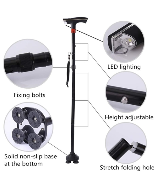 Sklopivi štap za sigurno hodanje sa LED lampom 44