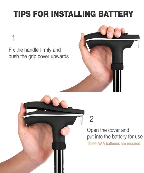 Sklopivi štap za hodanje sa LED svetlom i podešavanjem visine 22