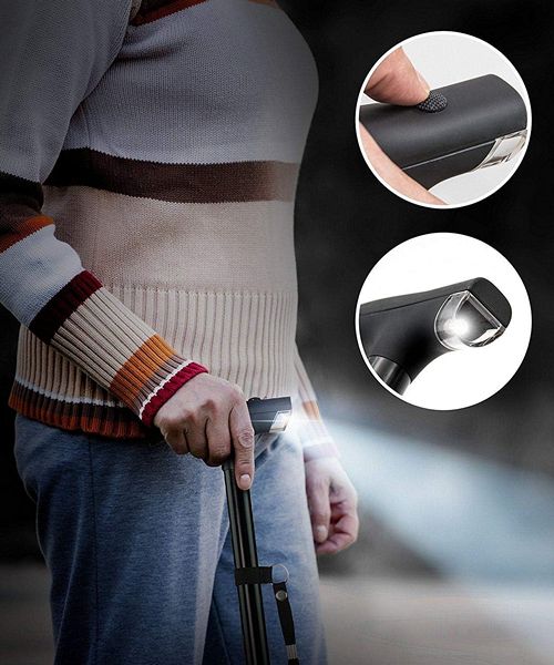 Sklopivi štap za hodanje sa LED svetlom i podesivom visinom 11