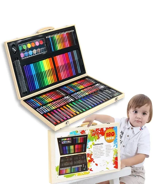 Drveni kofer set od 180 bojica m 1