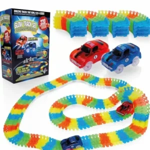 Magična svetleća staza za autiće – 220 delova i 2 LED auta