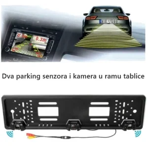 Parking senzori i kamera u ramu tablica za sigurno parkiranje