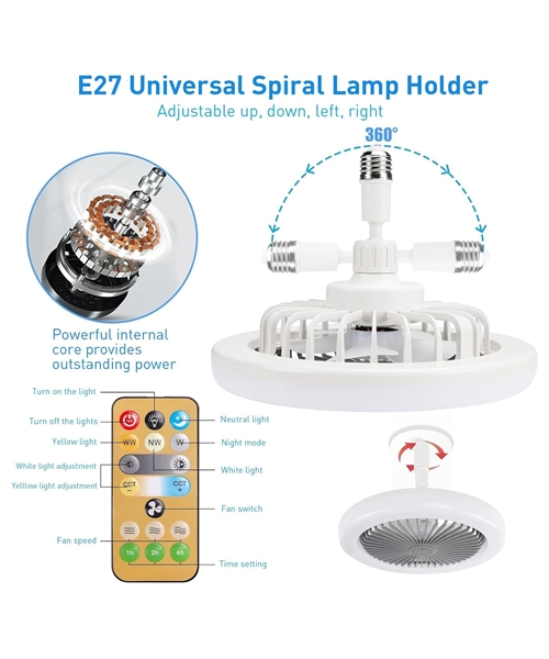 Plafonski Ventilator 2u1 LED Sijalica Ventilator 22