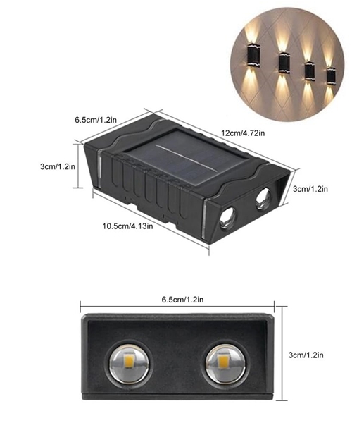 Solarne lampe za zid dvostrane LED dekorativne svetiljke 66