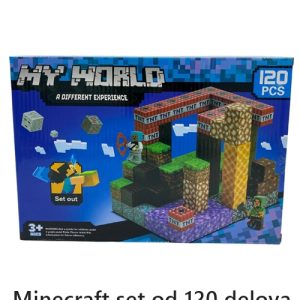 Minecraft Kocke Magnetne Kockice Za Decu - 120 delova sa figuricom
