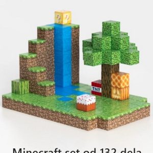 Minecraft Kocke Magnetne Kockice Za Decu - 132 dela sa 4 figurice